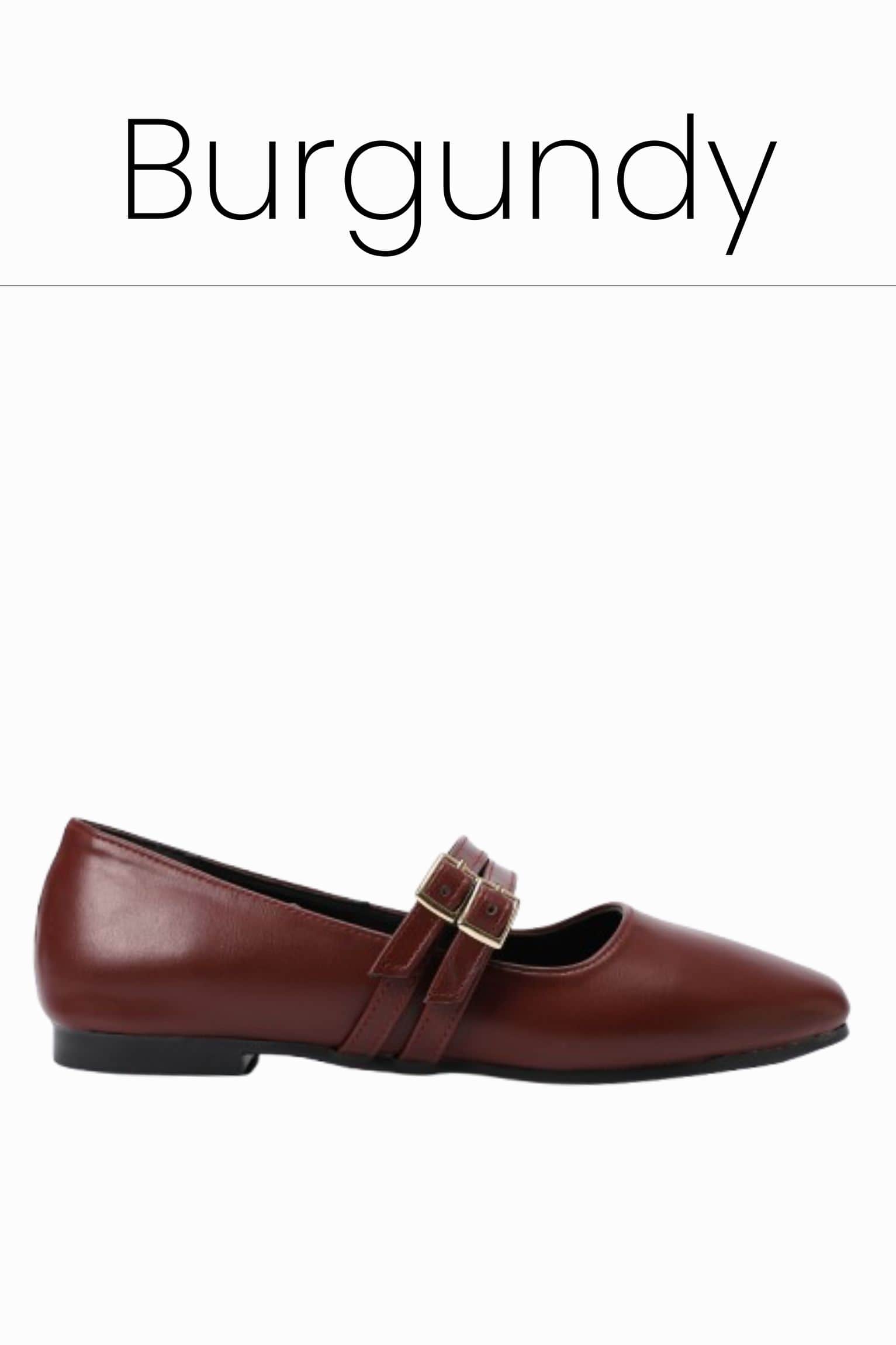 burgundy-double-buckle-ballerina - 
