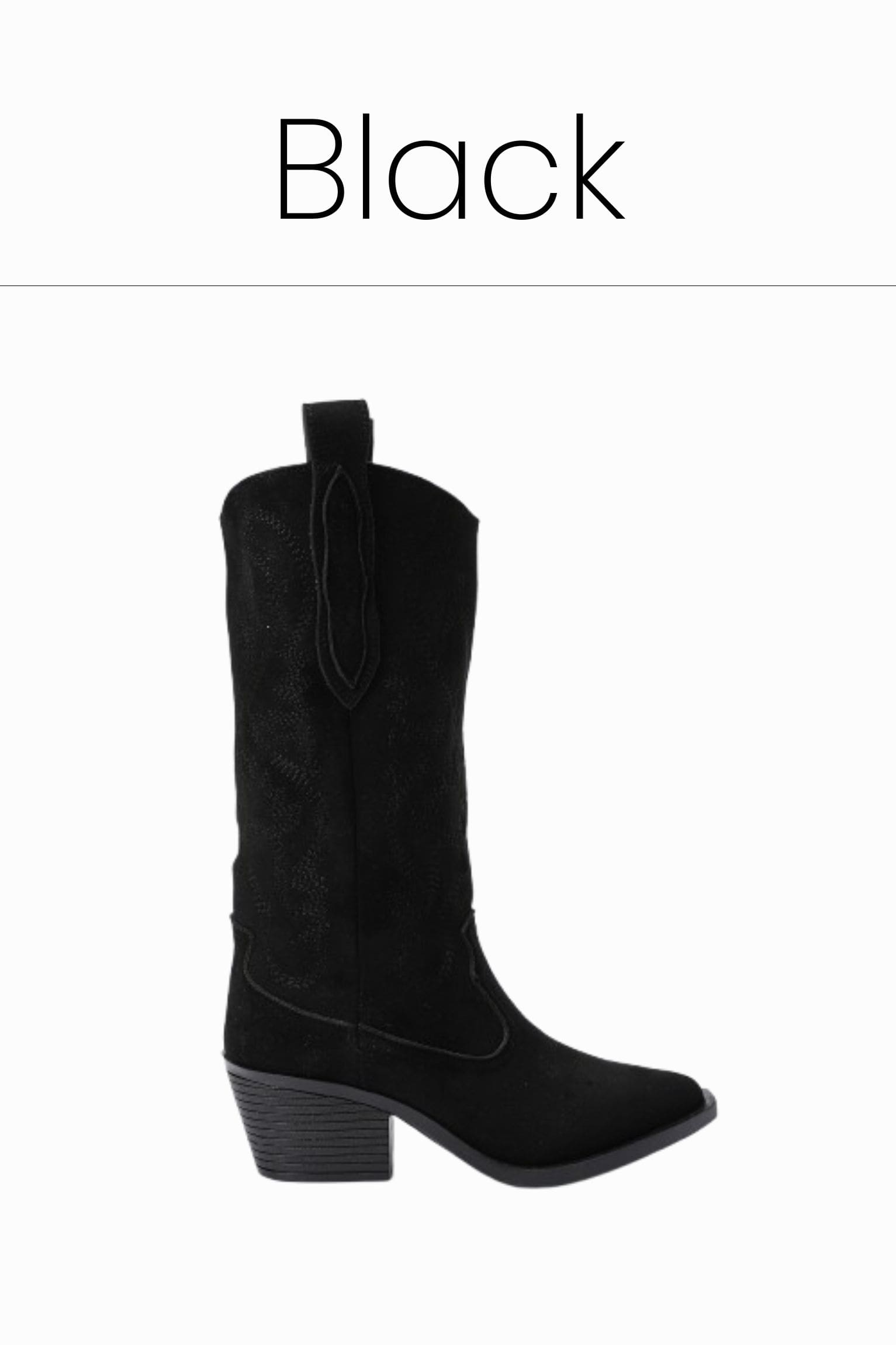 black-embroidered-cowboy-boots - 