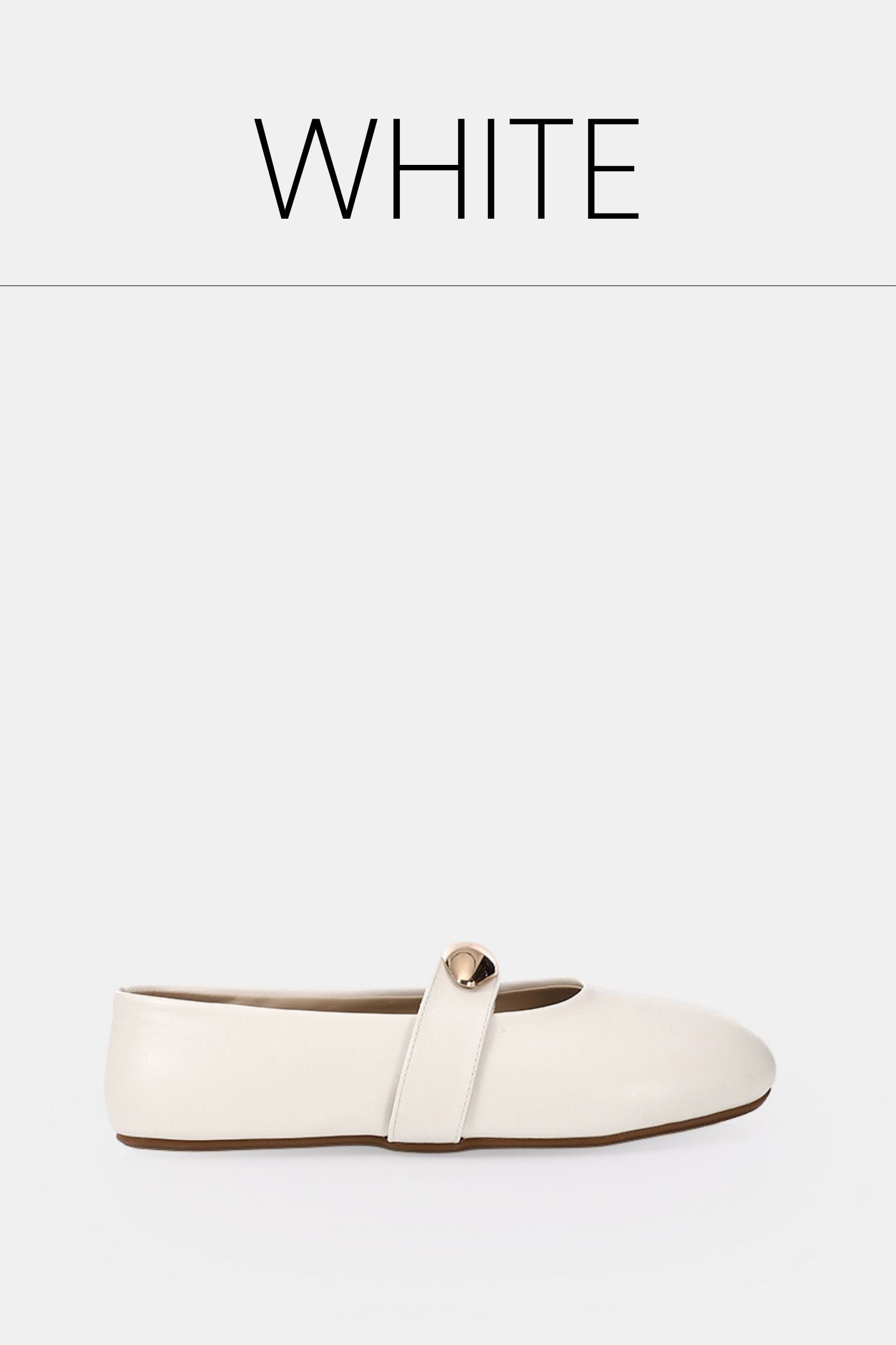 Gold buckle off white mary jane