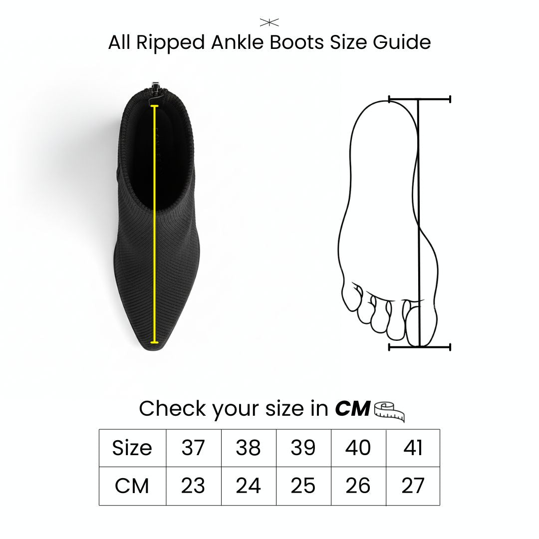 Size Chart Ankle Boots