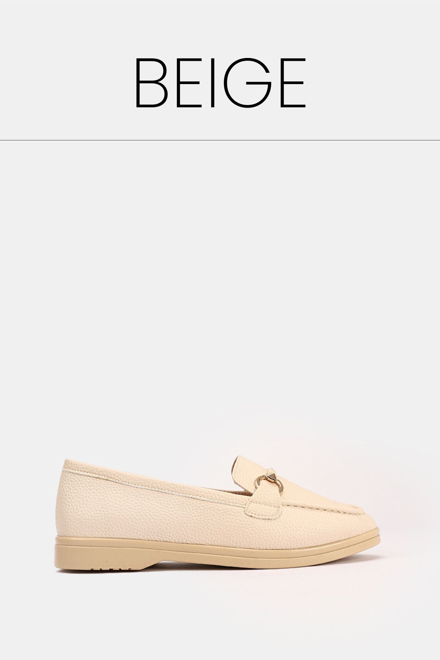 Beige chained cushioned loafer