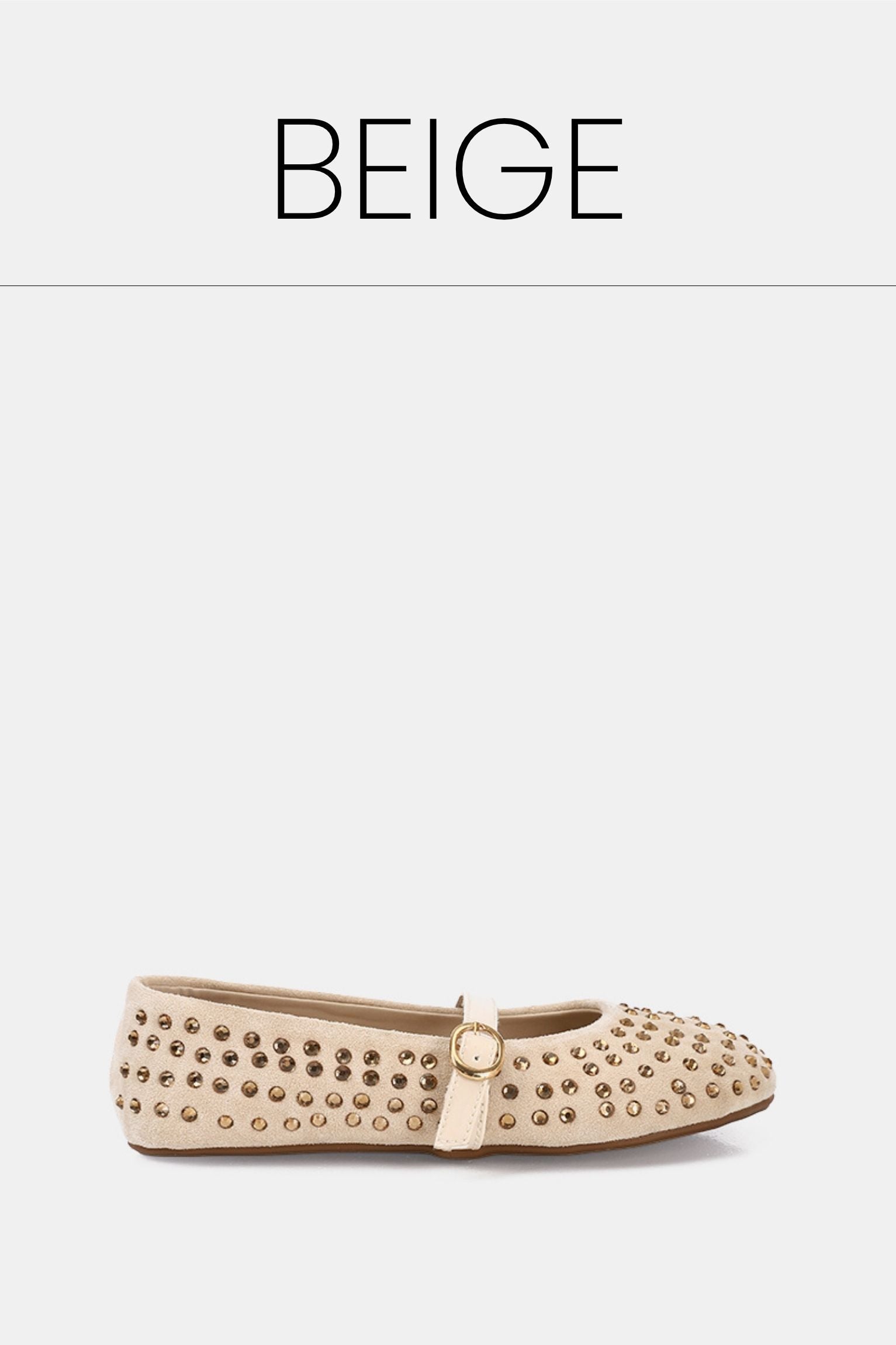 Beige jeweled mary jane