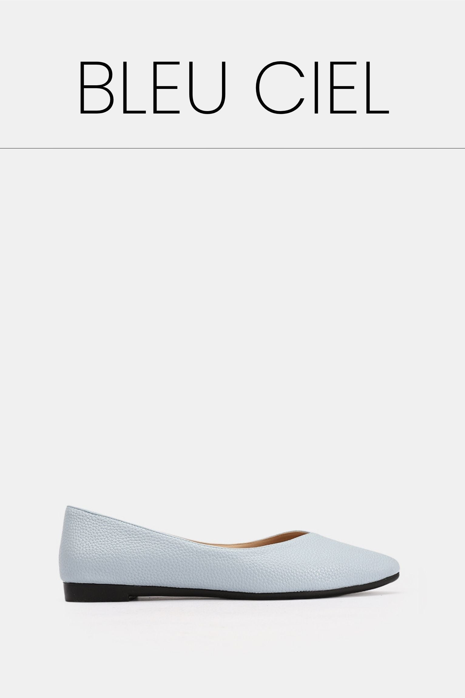 Bleu ciel flat leather ballet