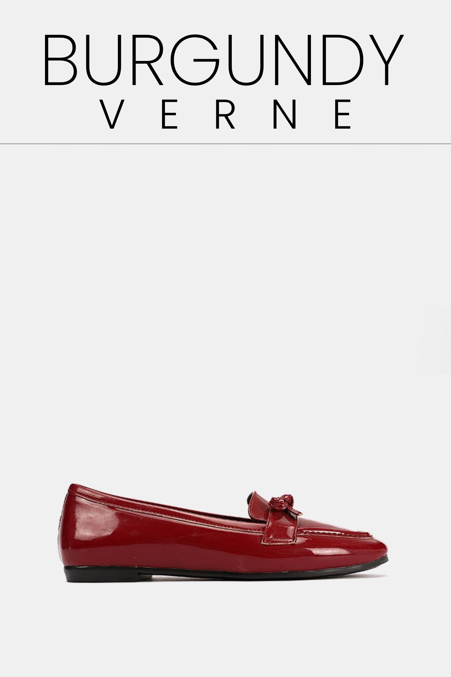 Burgundy verne bow flat