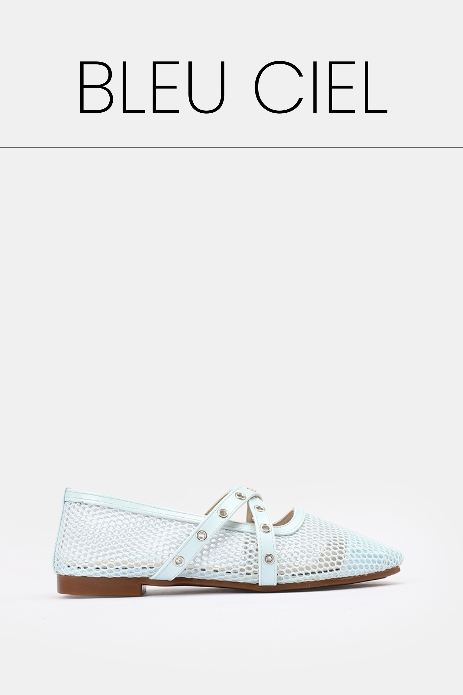 Cross strap bleu ciel ballerina