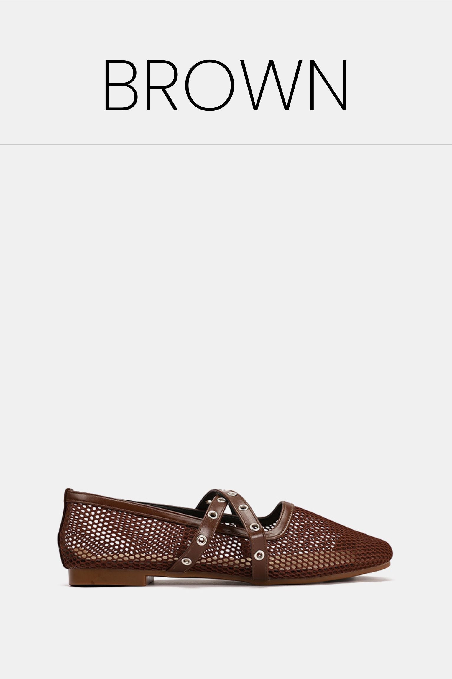 Cross strap brown ballerina