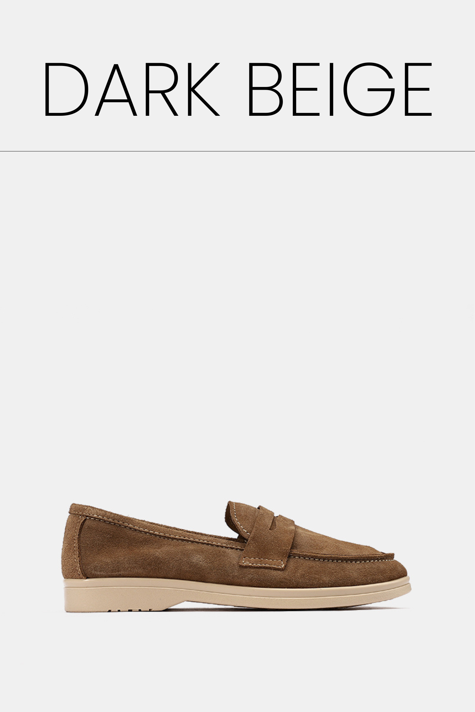 Dark beige leather tassel loafers
