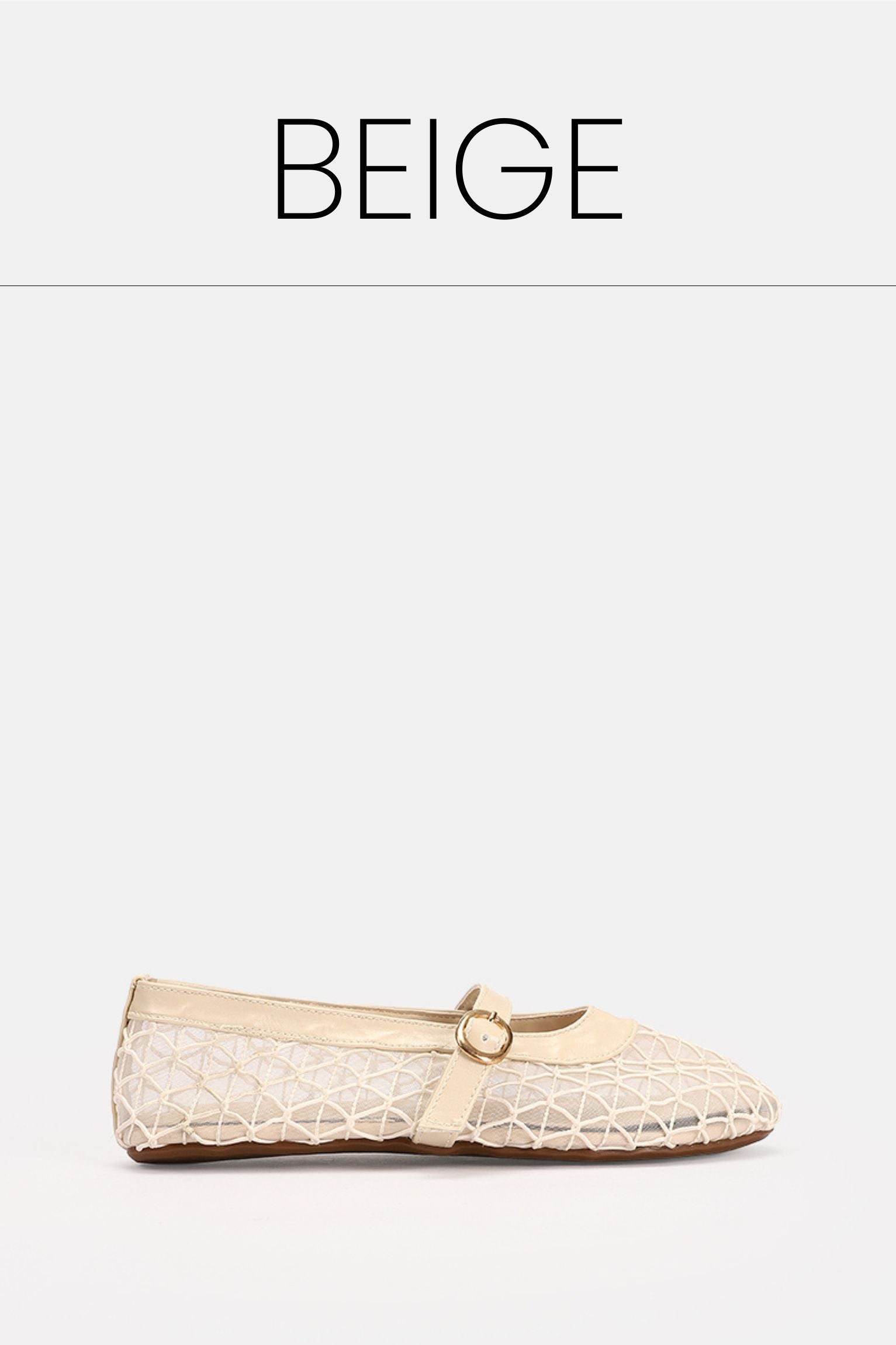 Diamond beige mesh ballerina