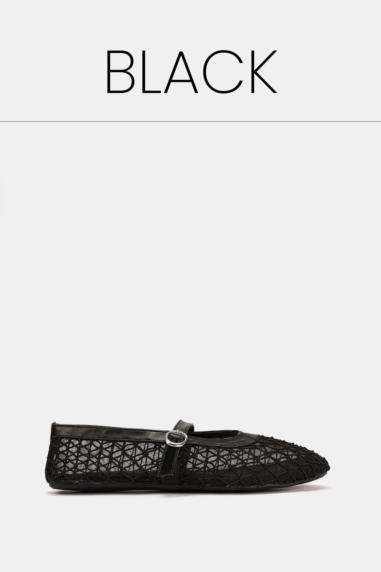 Diamond black mesh ballerina