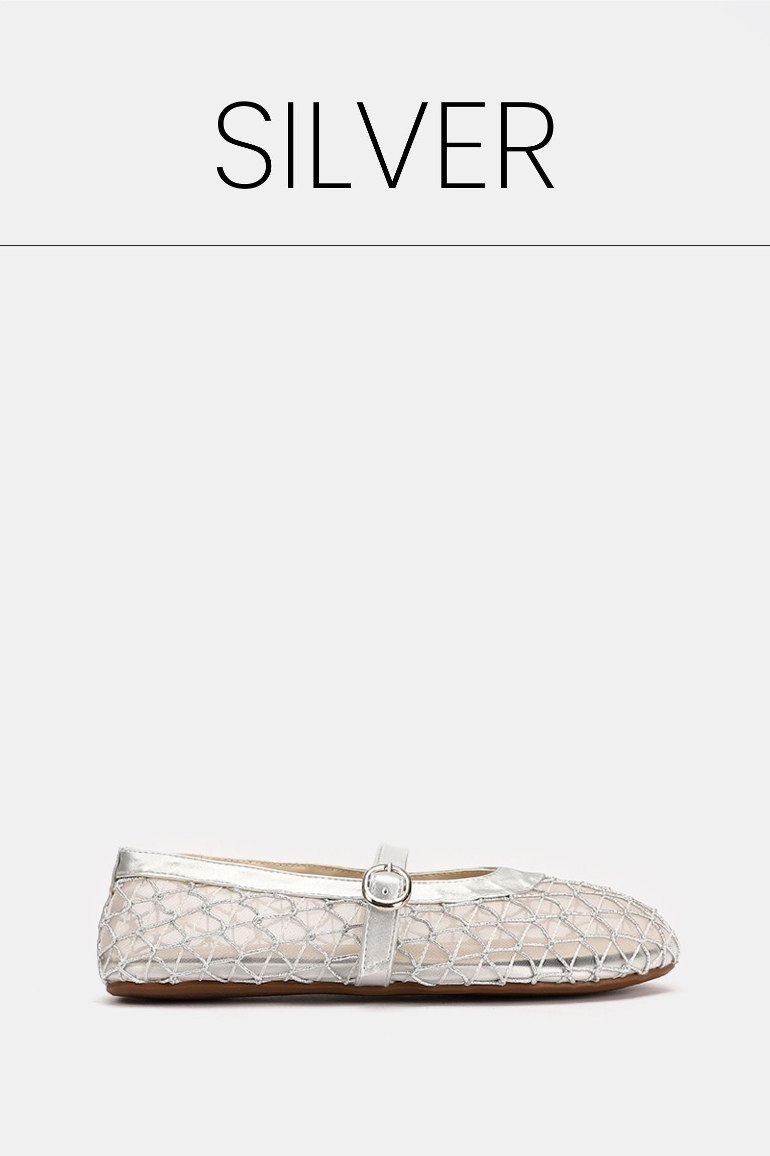 Diamond silver mesh ballerina