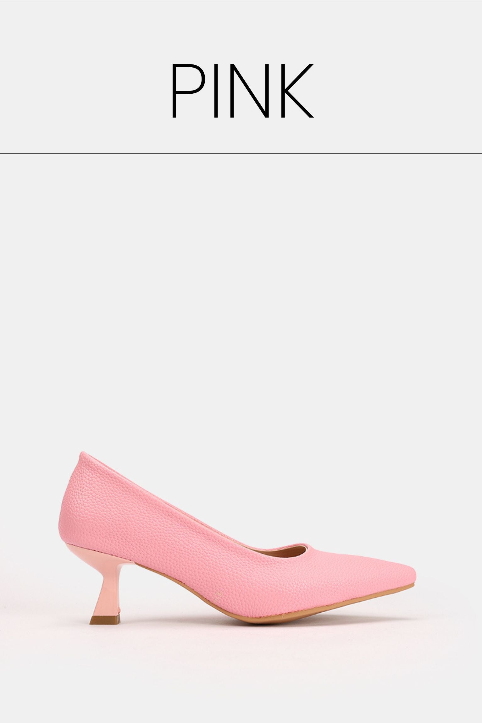 Pointed toe pink kitten heels