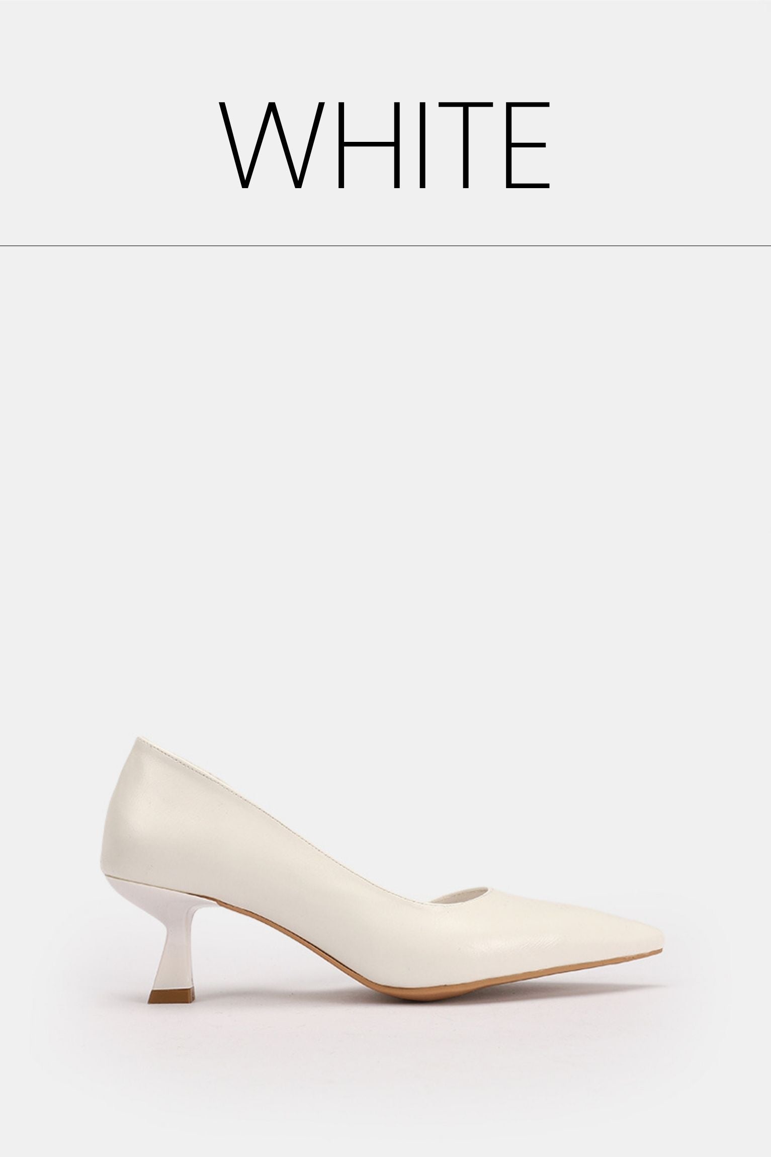 Pointed toe creamy kitten heels