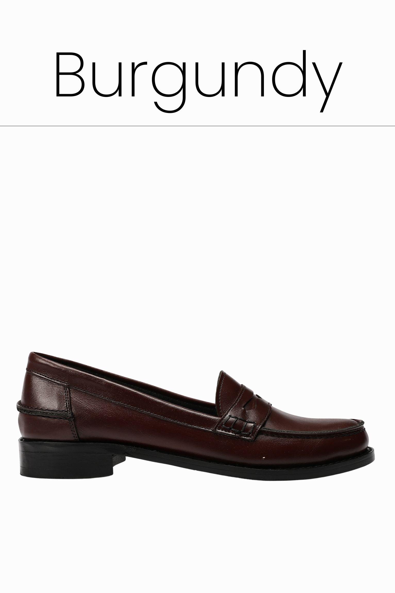 Burgundy leather penny loafers 1