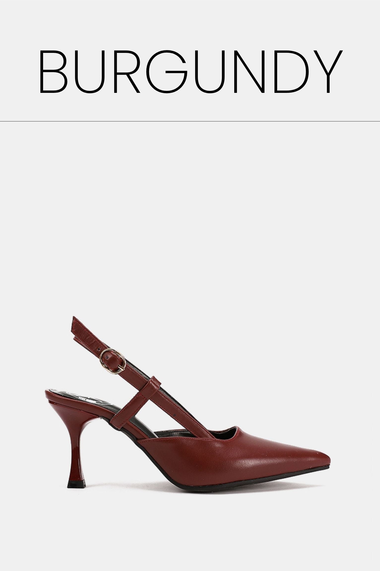 Slingback burgundy kitten heels