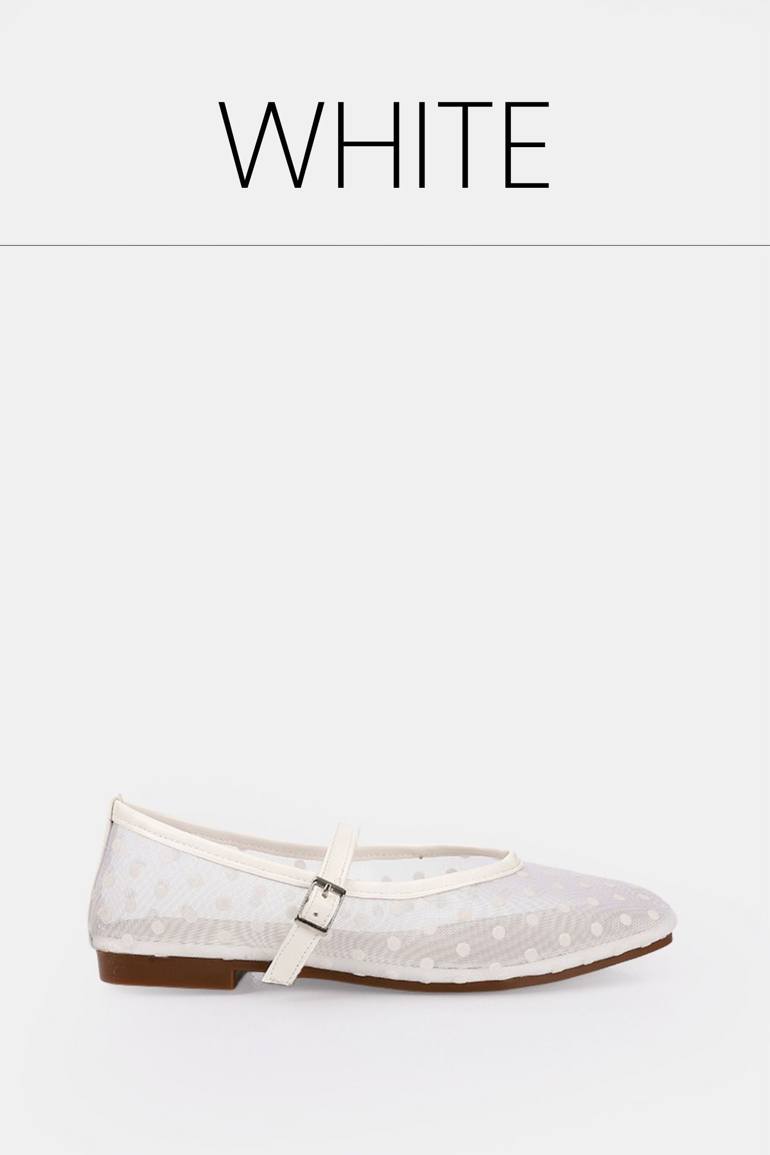 White dot mesh mary jane