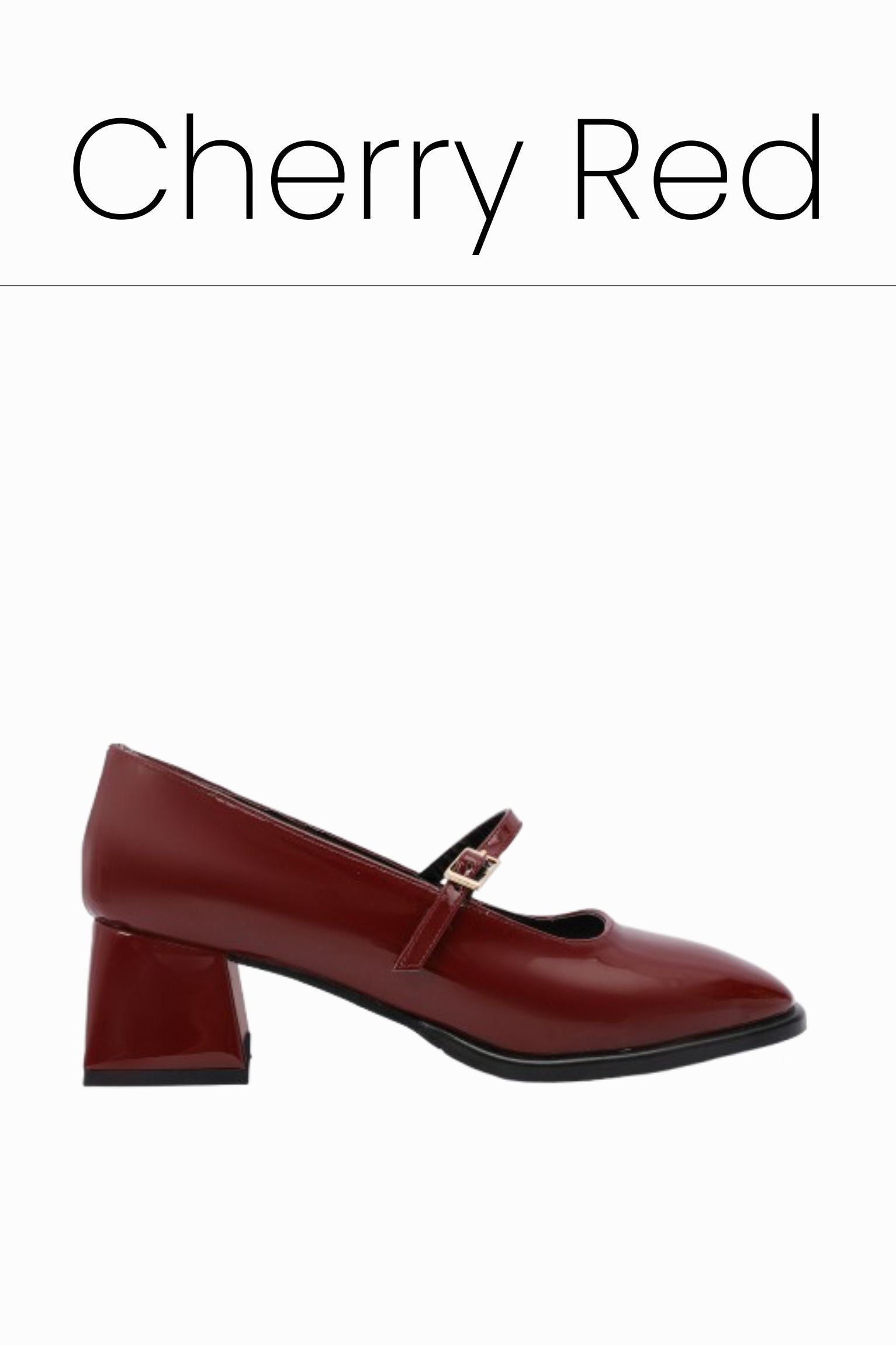 Cherry red mary jane pumps