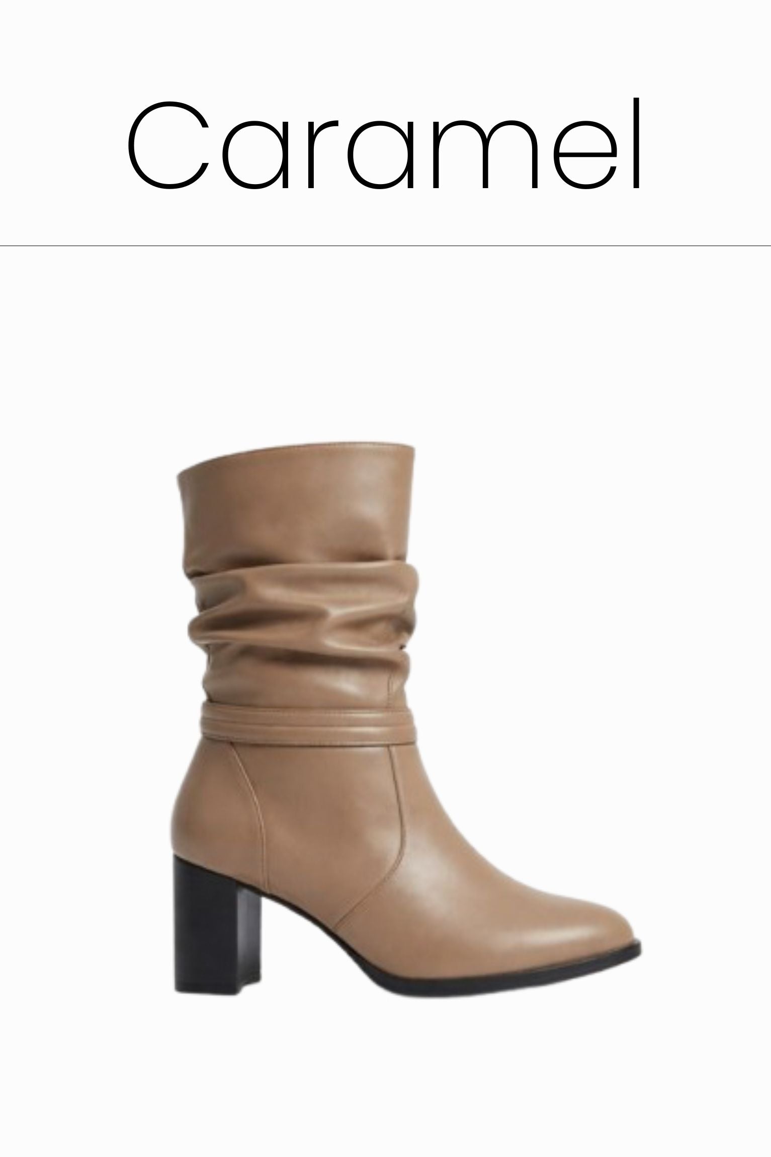 Vintage caramel slouchy heeled ankle boots