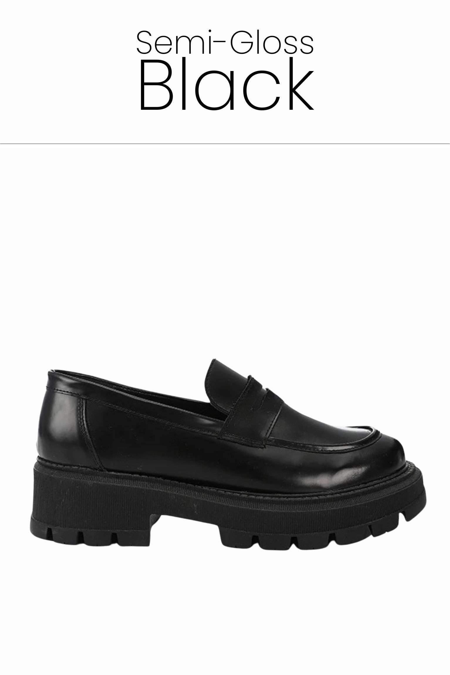 Semi gloss leather chunky loafers